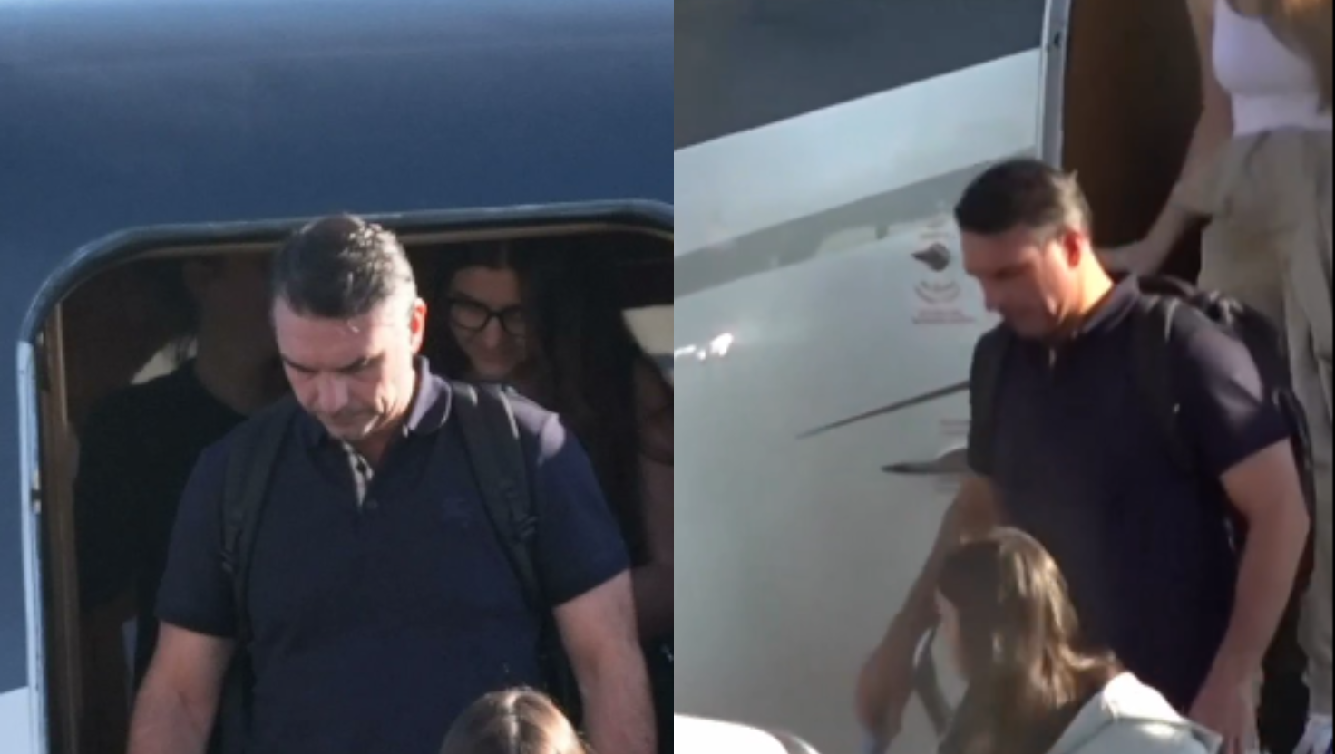 Veja o momento em que Flávio Bolsonaro desembarca nos Estados Unidos